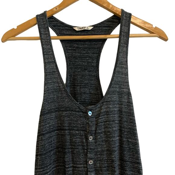 Aritzia TNA Space Dye Charcoal Sleeveless Romper - Picture 2 of 7